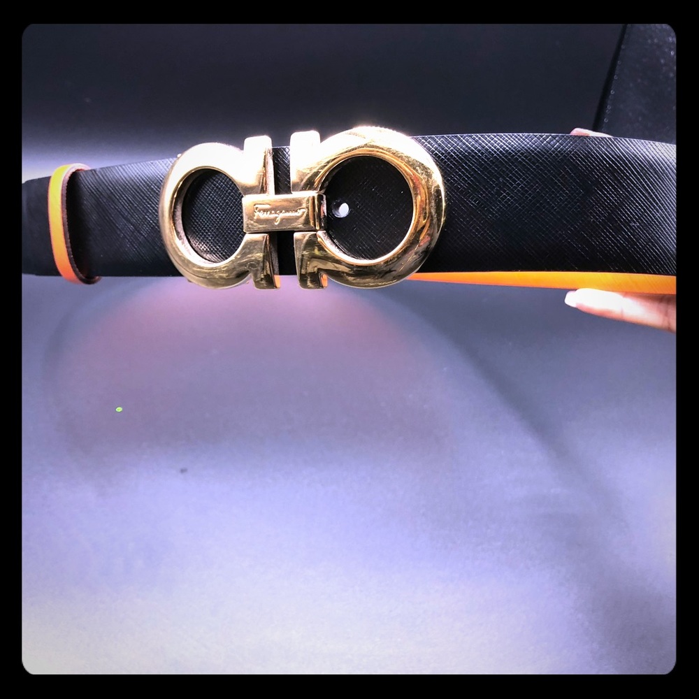 Authentic Ferragamo  Leather Belt, Reversable